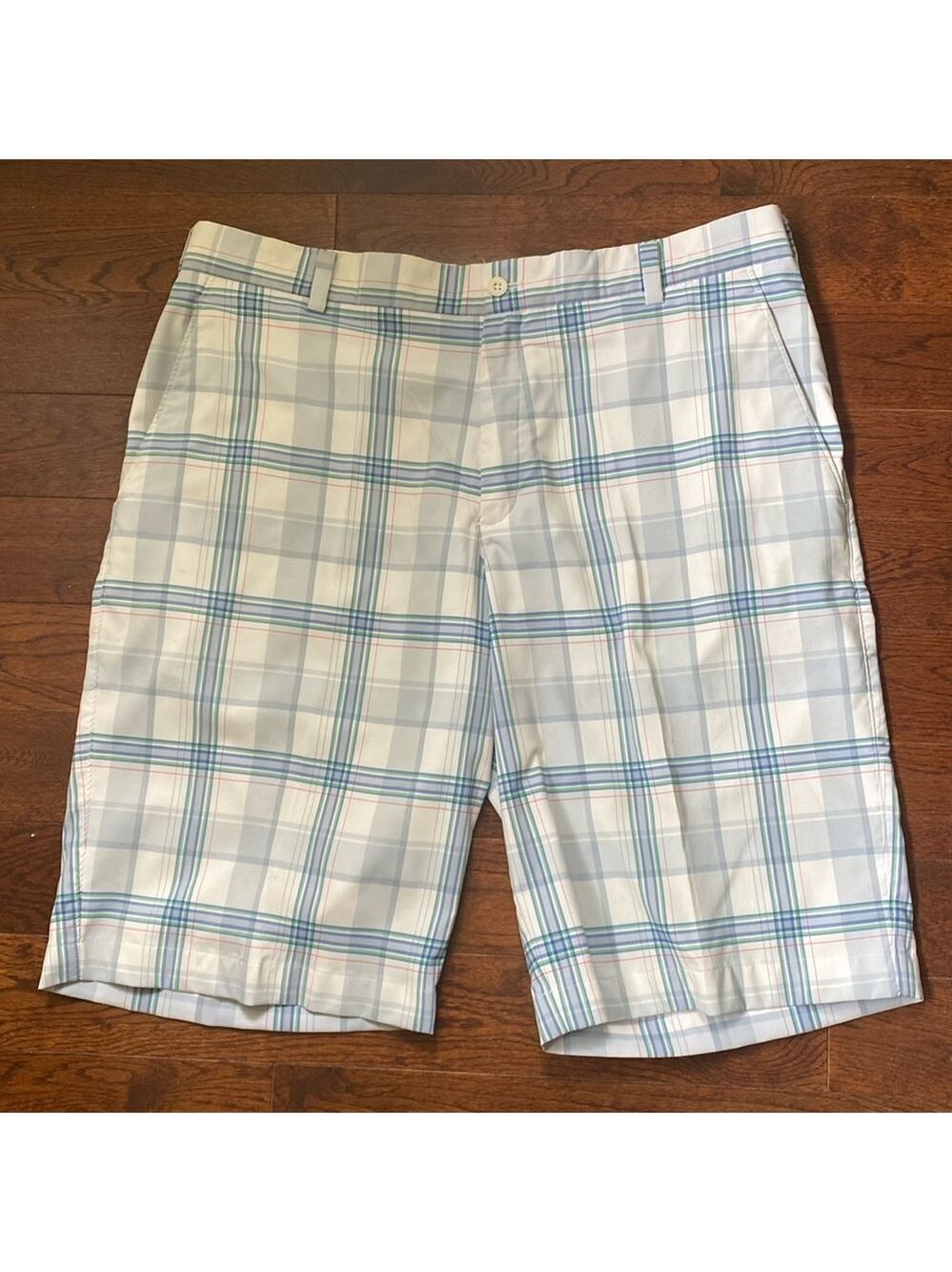 Nike Golf Dri-FIT Men’s Shorts Size 36 Blue Check Plaid